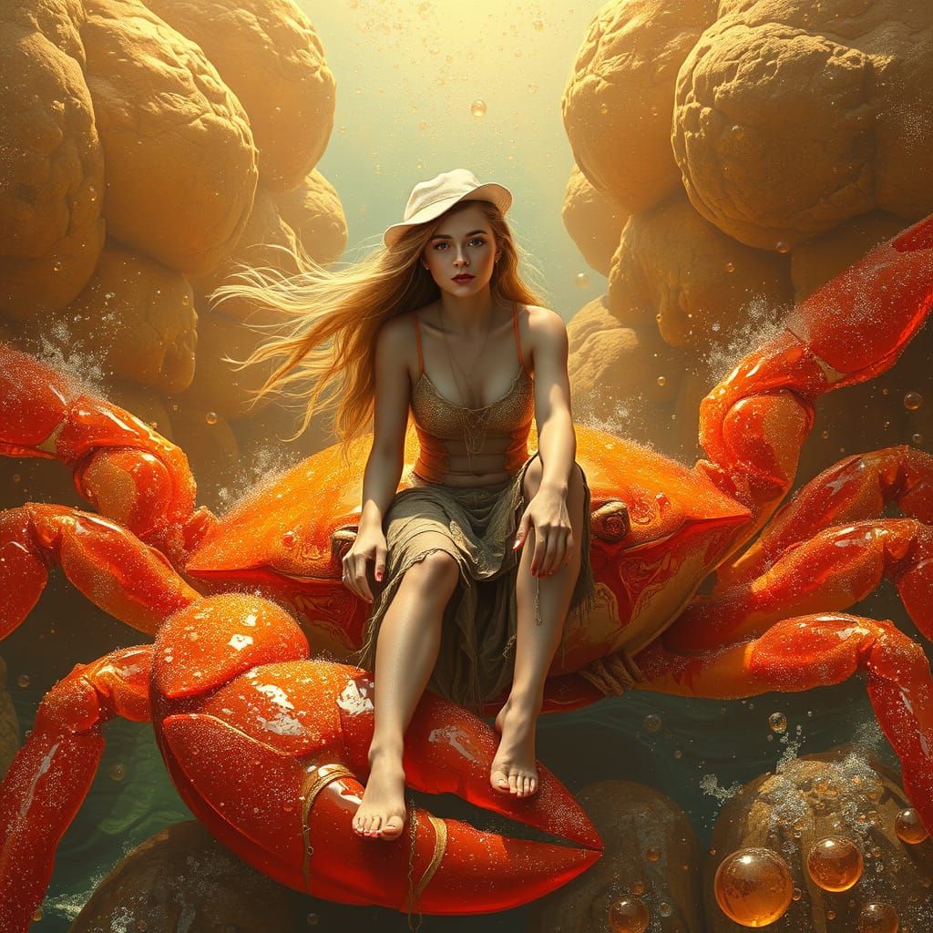 Gummy Crab Rider in Dreamlike Soda Sea