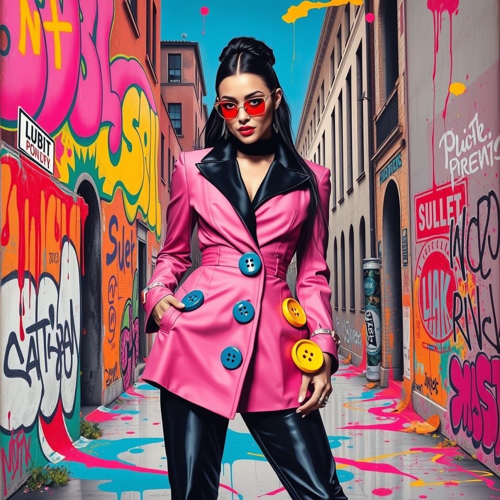 Neon Haute Couture Goddess Reigns Over Surreal Cityscape in ...