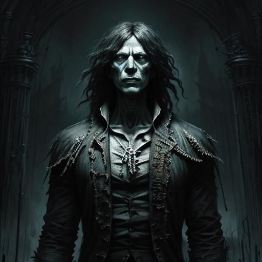 Gothic Horror Scene in Doré Style