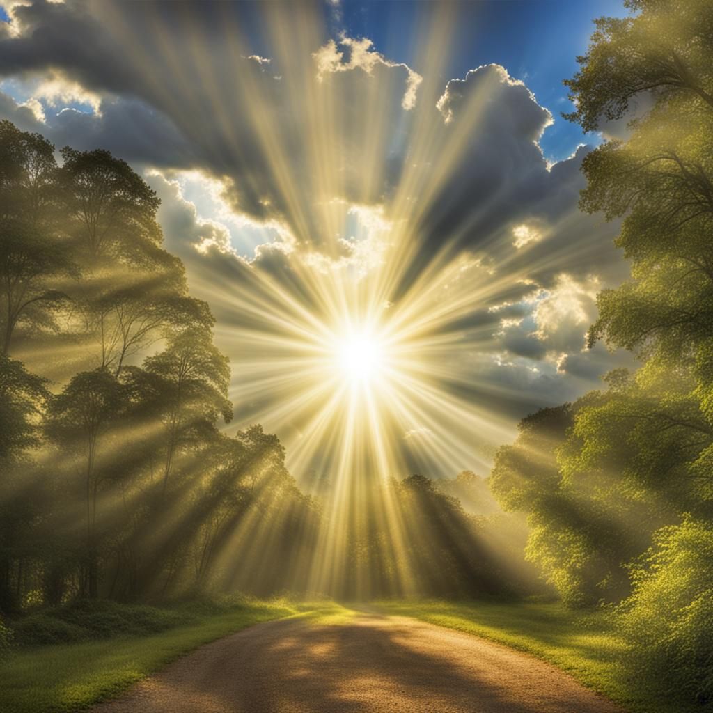 Divine God in Heavenly Sunshine