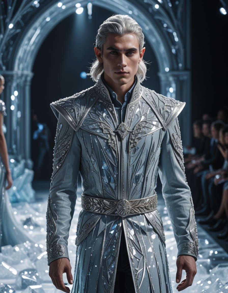 Elf Model Struts Runway in Crystal Ice Palace