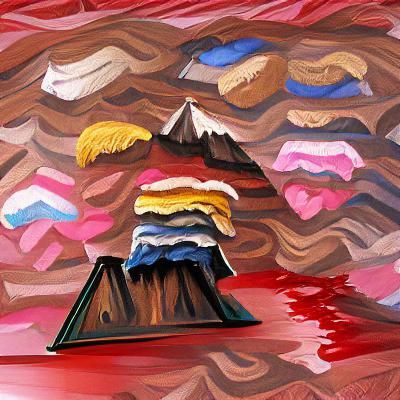 Colorful Digital Painting of Twin Peaks