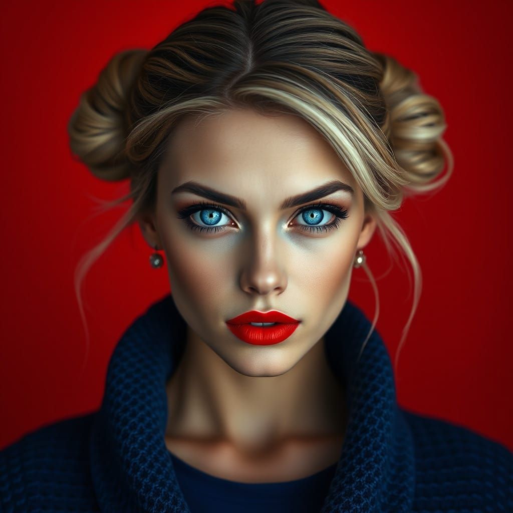 Elegant European Beauty Exudes Mystery in High-Definition Po...