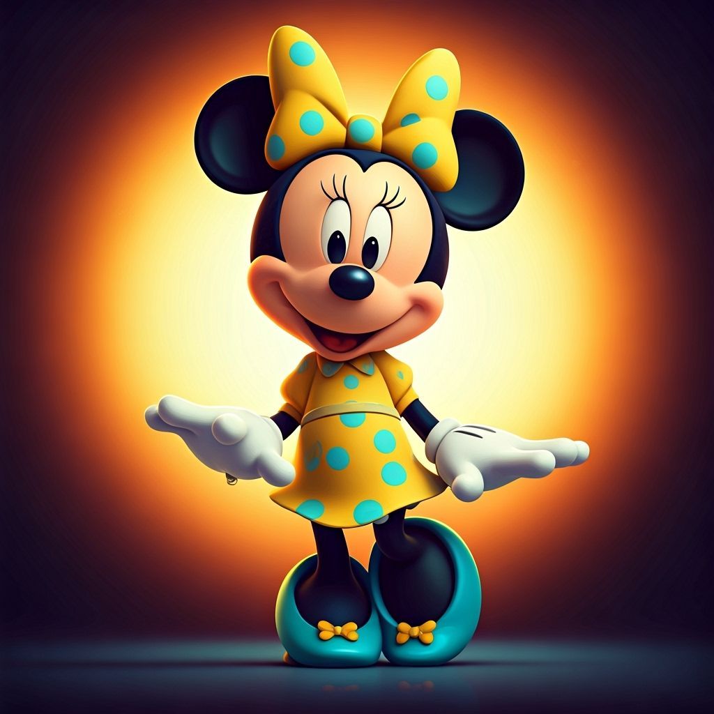 Minnie Mouse Strikes a Cheerful Pose in Pixar Style