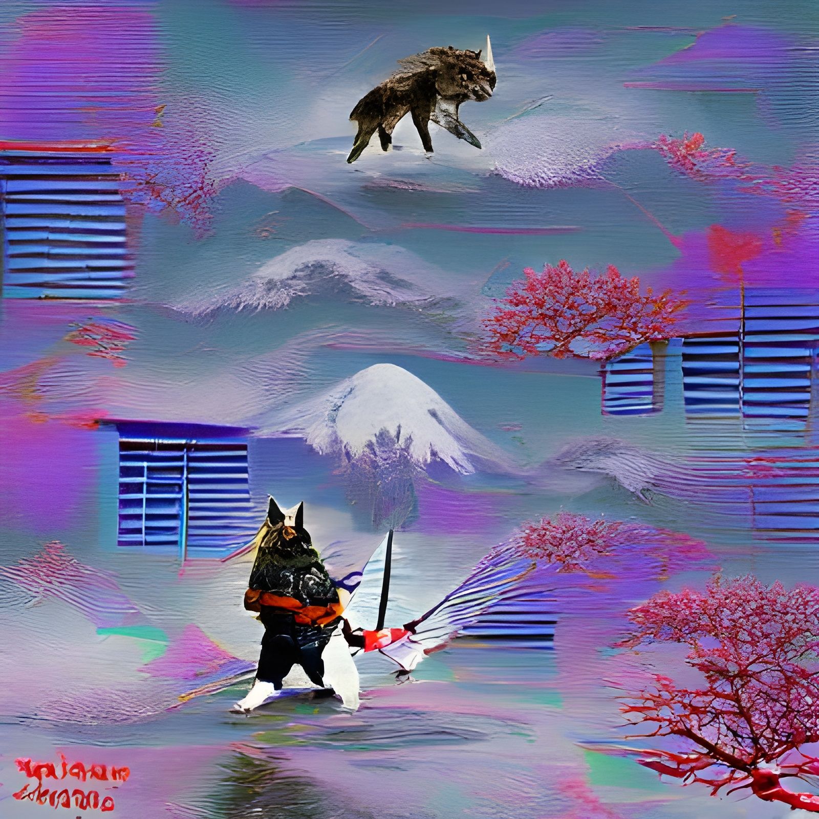 Wolf Samurai Digital Painting