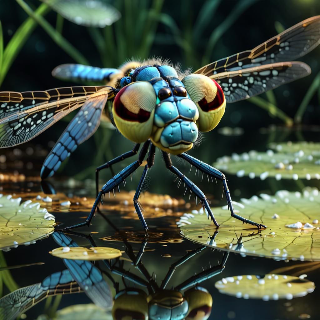 dragonfly with googly eyes
