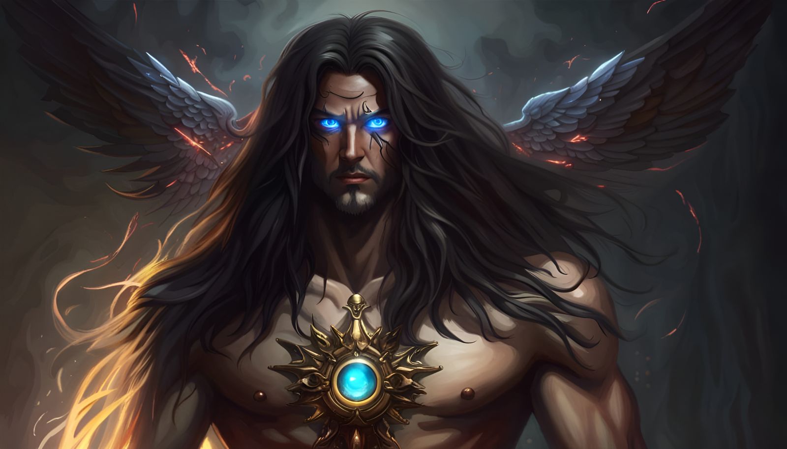 Godlike Figure with Wings and Third Eye in 4K