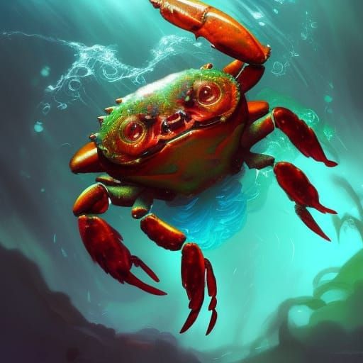 Bioluminescent Crab Creature in 4K