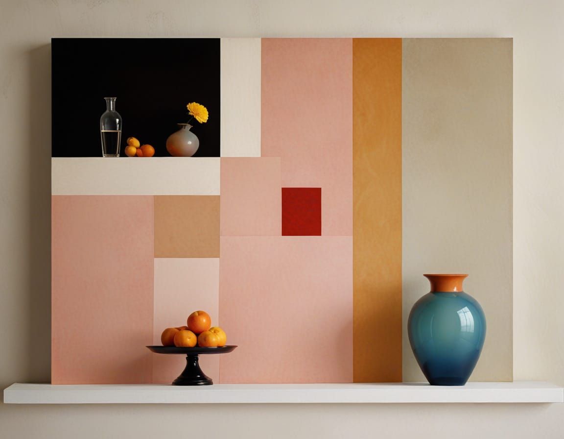 Muted Still Life Interior in Style Mashup