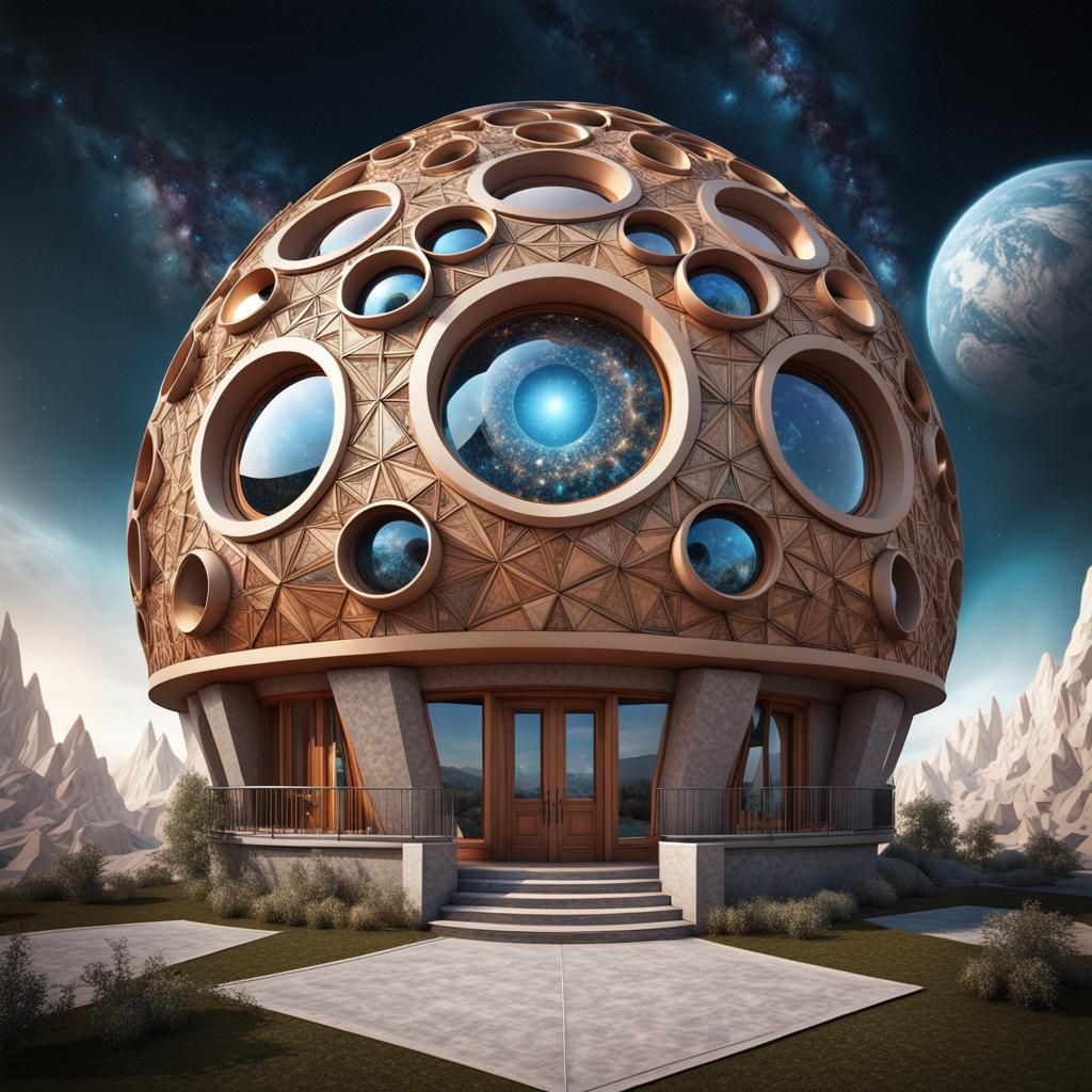 Cosmic Abstract House of the 4th Dimension in 3D