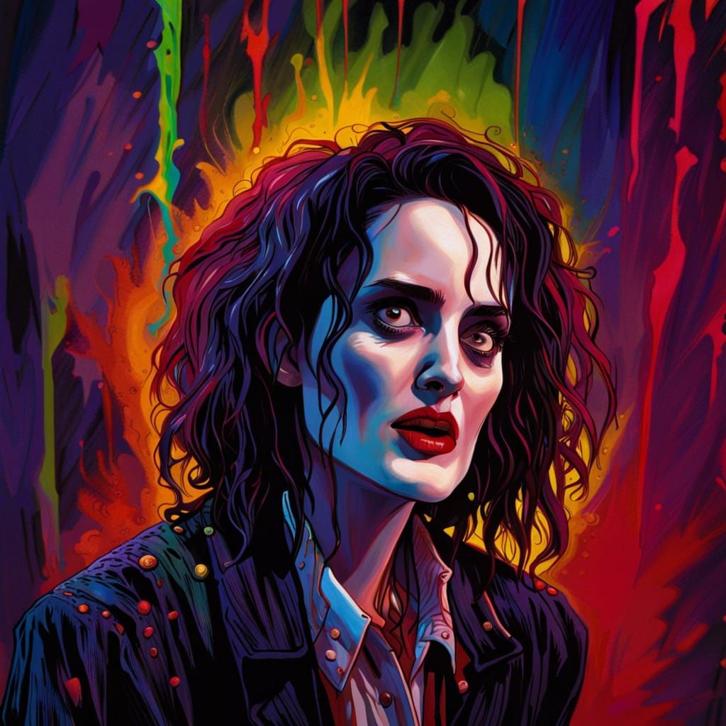 Winona Ryder as Bloody Lydia Deetz Splash Art