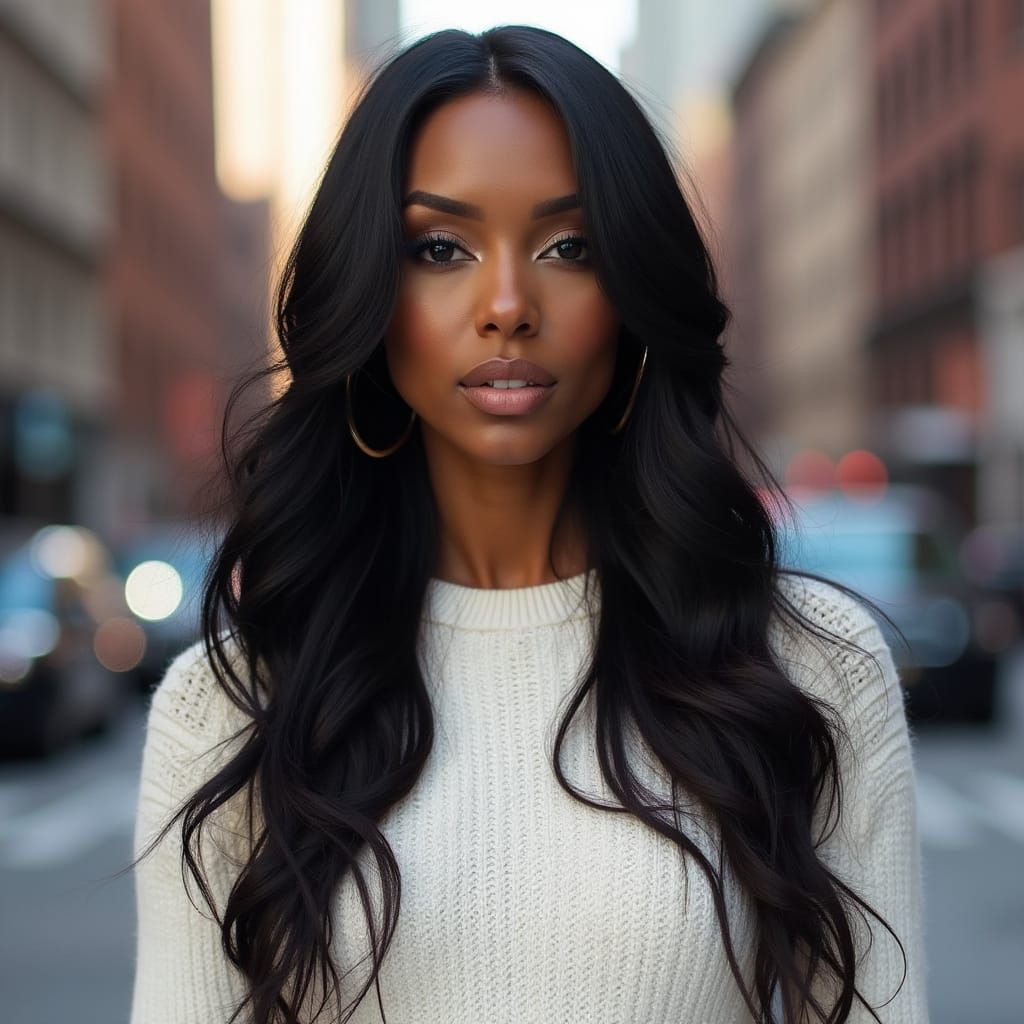 Kelly Rowland as a Goddess on New York Street