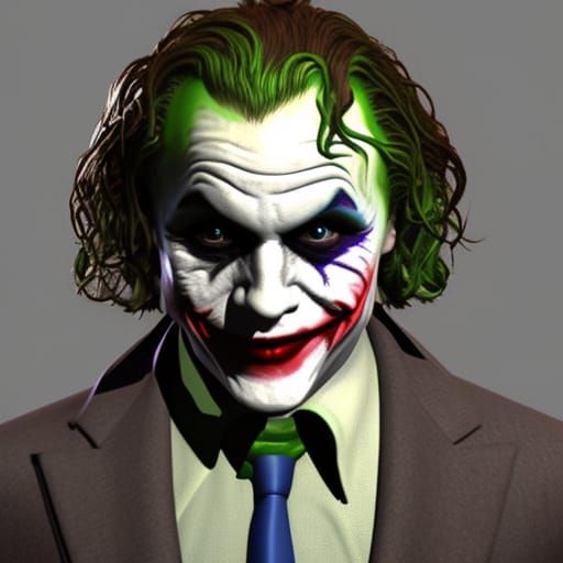 Heath Ledger's Joker: 3D Rendered Artstation Portrait