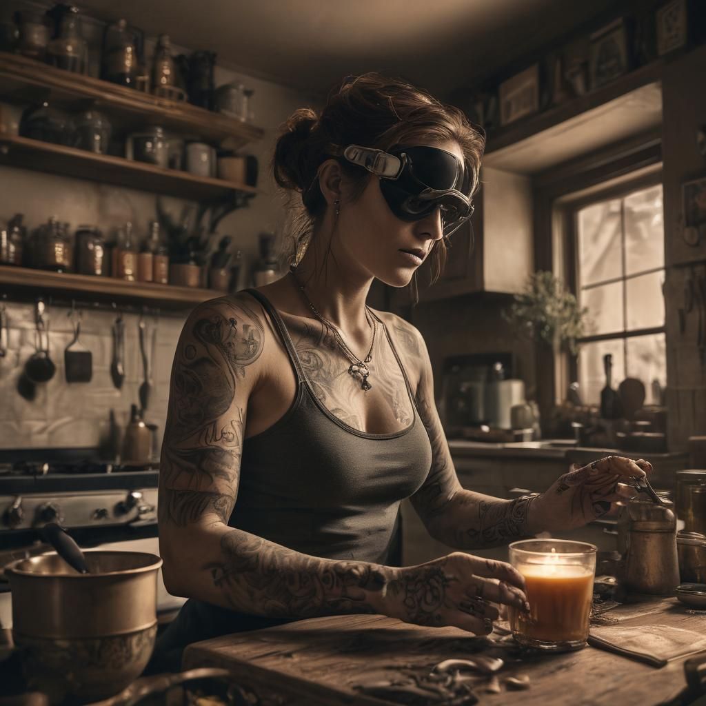 Fantasy Cook: A Dark Academia Digital Illustration