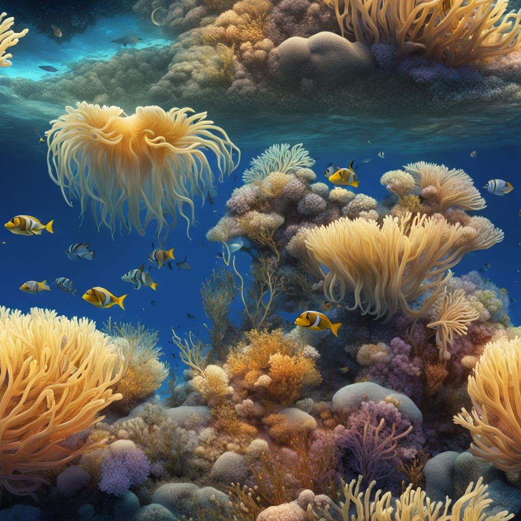 Vibrant Marine Life in Hyper-Realistic Digital Art