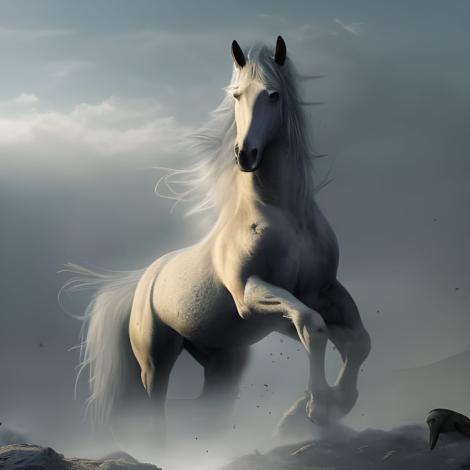Epic Wild Horse Digital Matte Painting