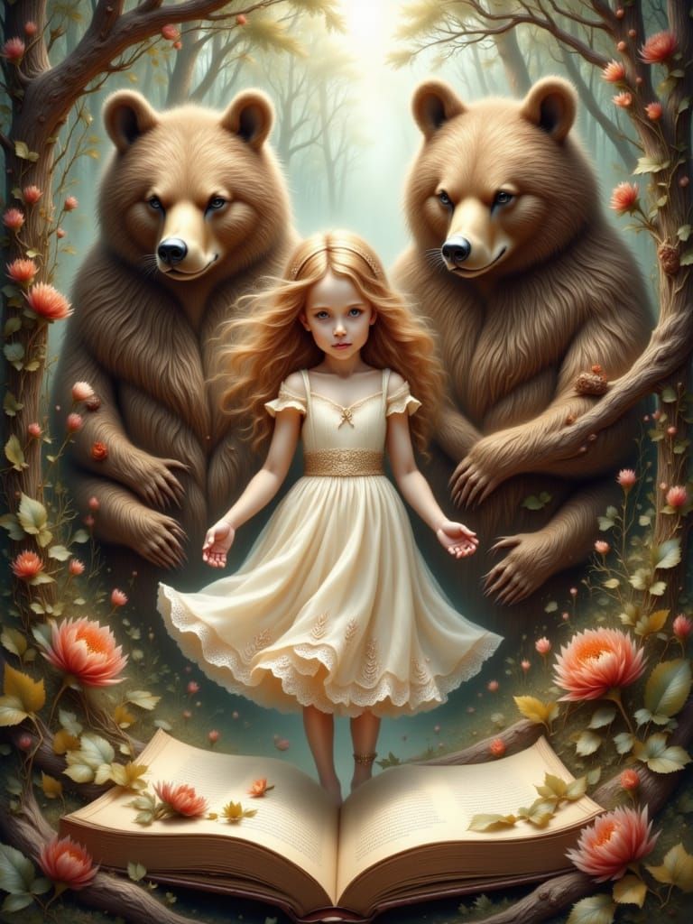 Fairytale Digital Painting: Goldilocks and the Three Bears