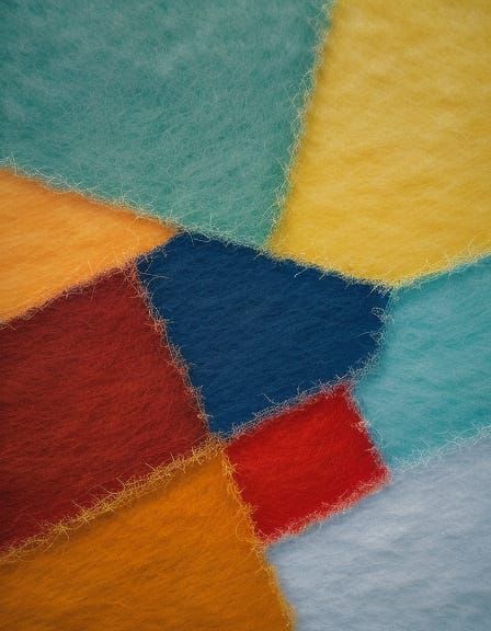 Impressionist Felt Geometric Shapes in Oil Painting Style