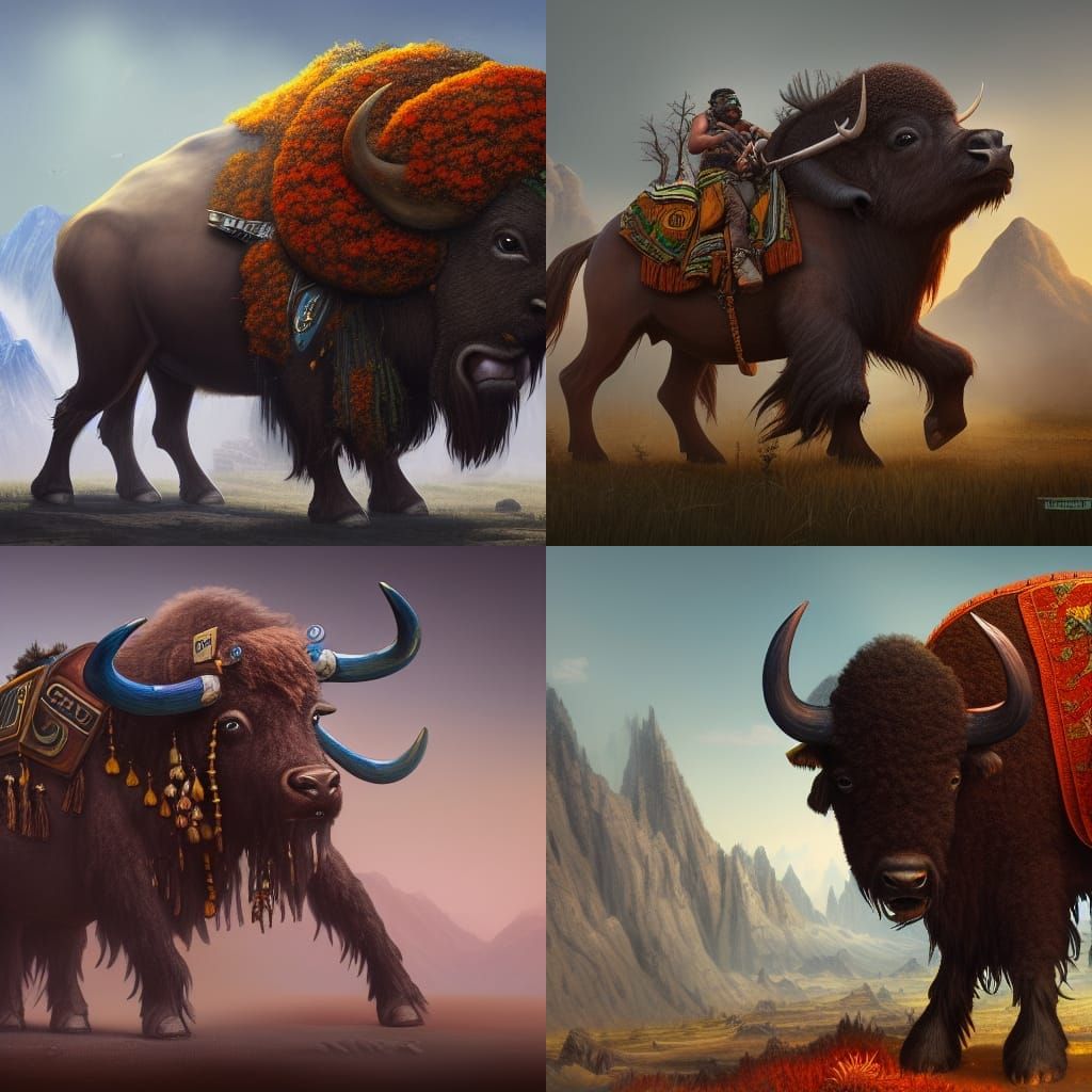 Detailed Buffalo Soldier Fantasy Concept Art