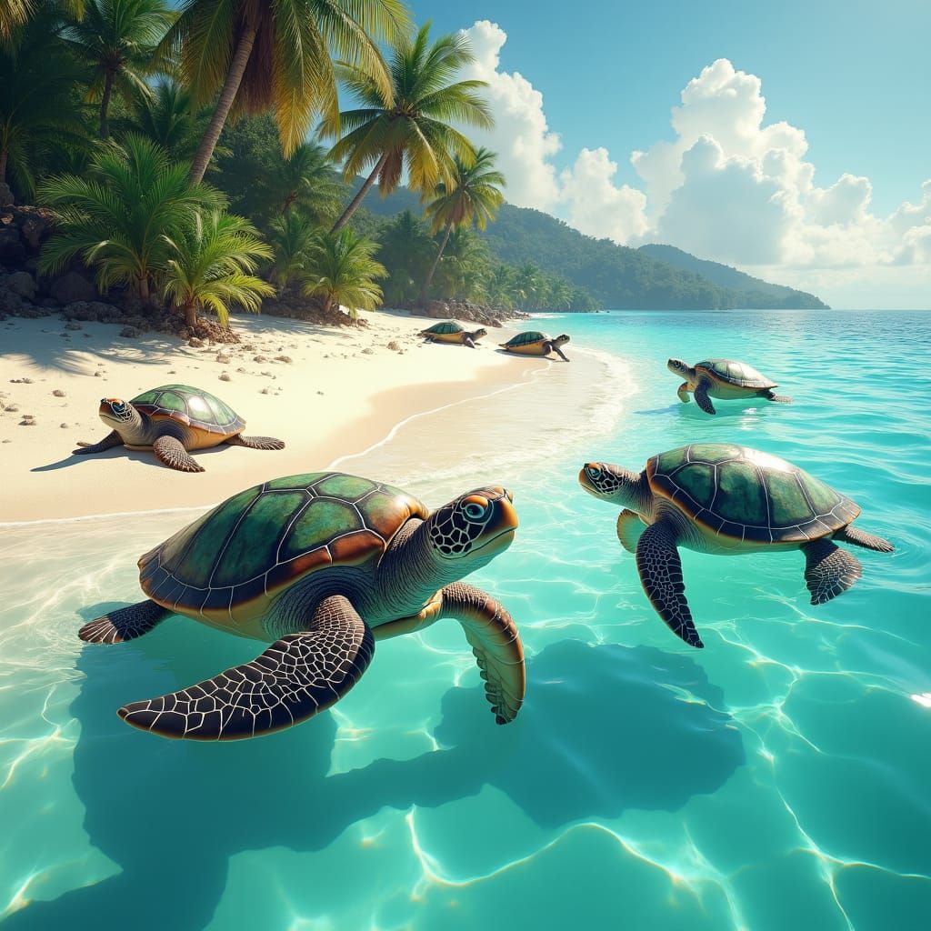 Tropical Island Turtles in Unreal Engine 5