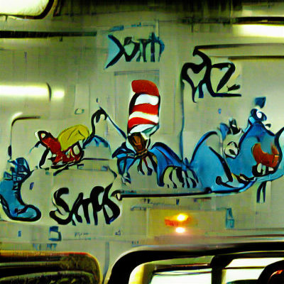 Dr. Seuss Characters on a Graffiti Train