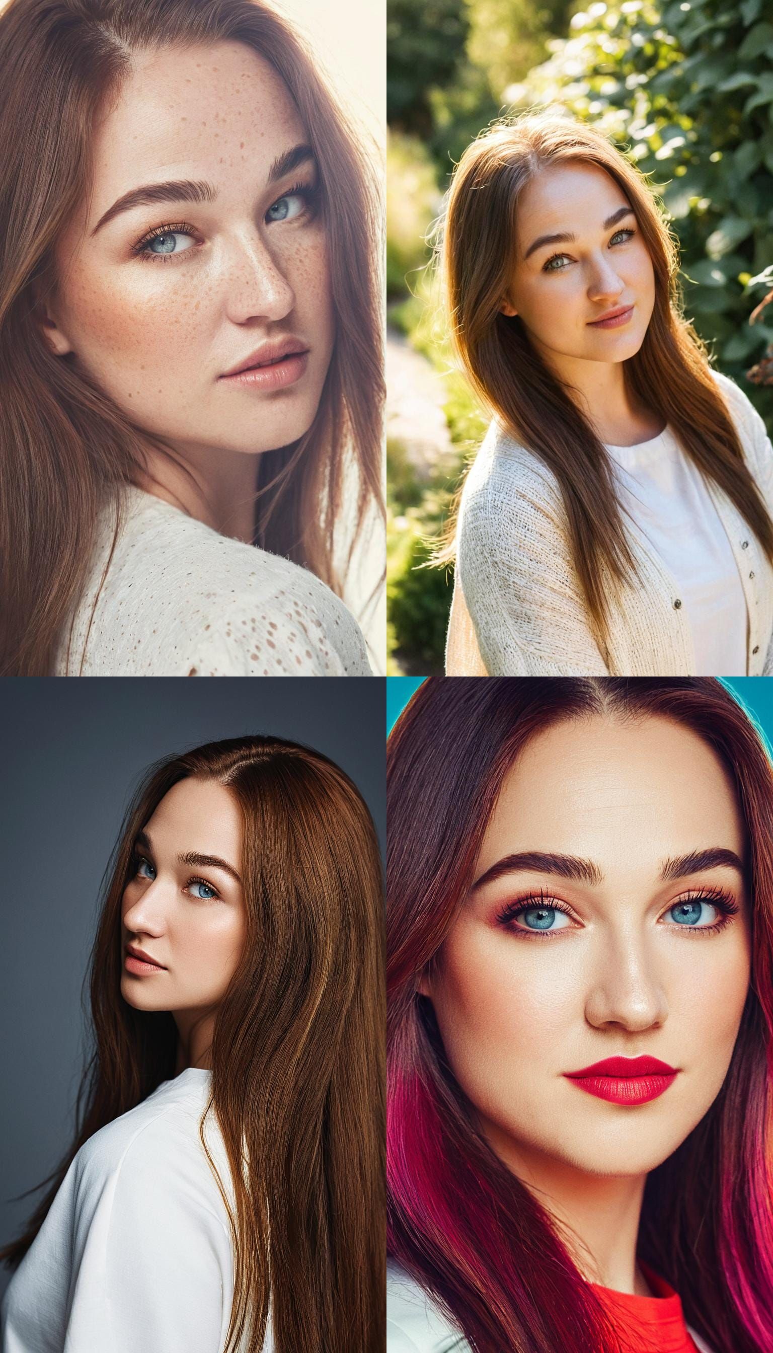 Portrait of a Radiant Young Woman with Perfect Skin