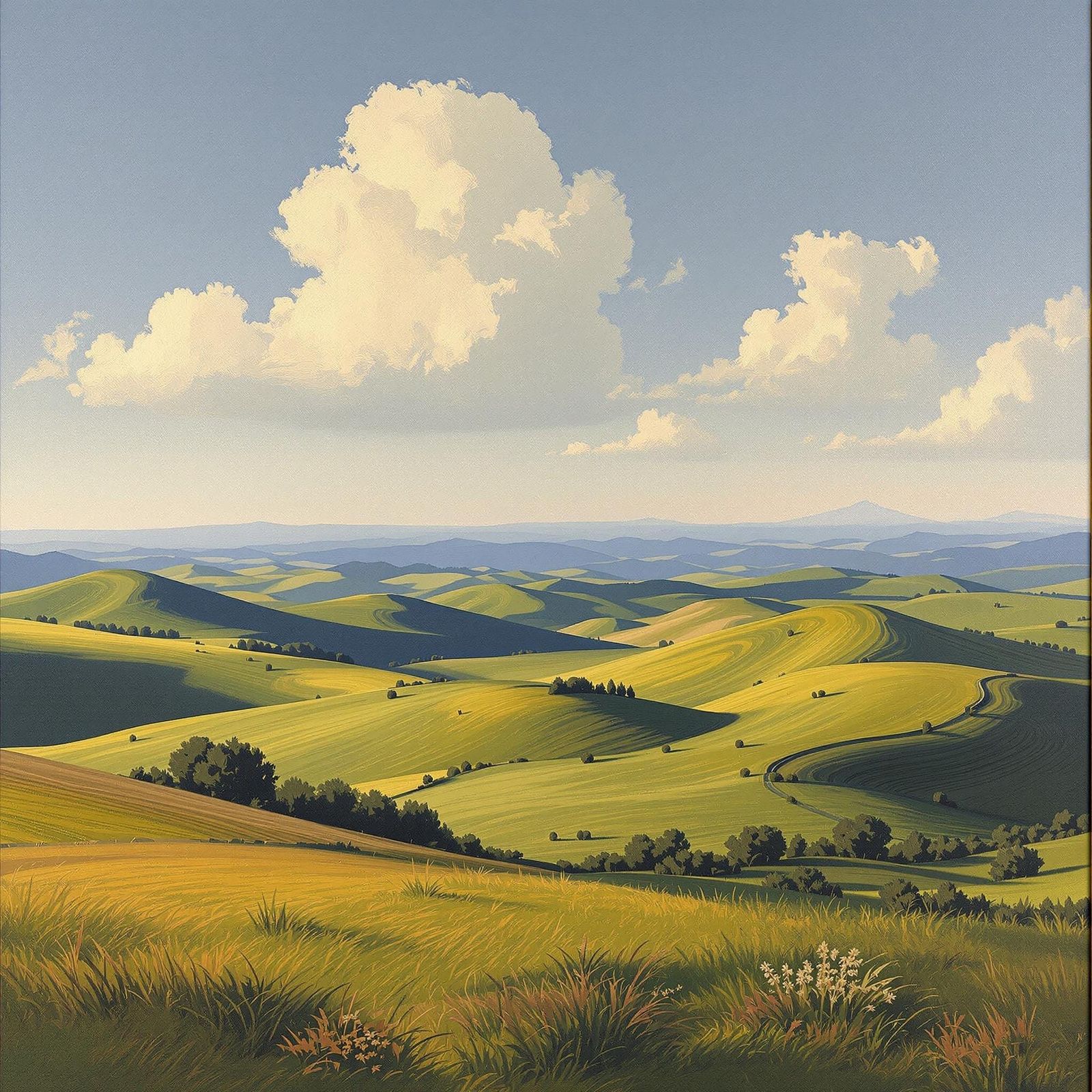 Surreal Woodland Landscape in Oil Painting Style