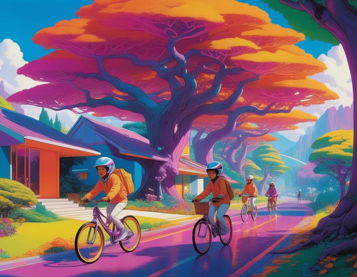 Solarpunk Neighborhood Dreamscape