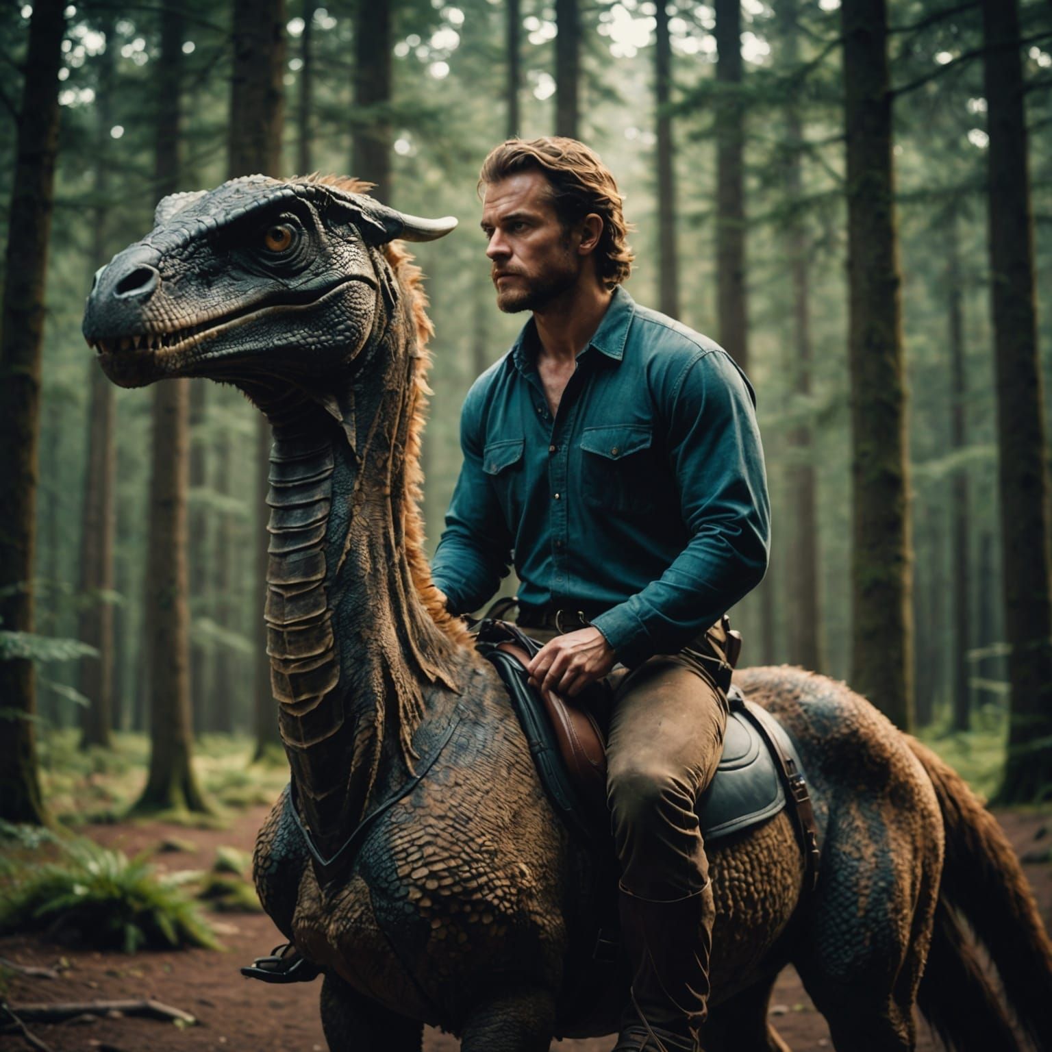 Centaur Skateboarding on Iceberg: Cinematic Film Still