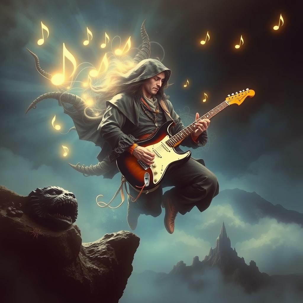 Mystical Guitarist in Renaissance Attire