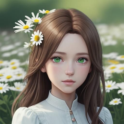 Pretty anime daisy woman.