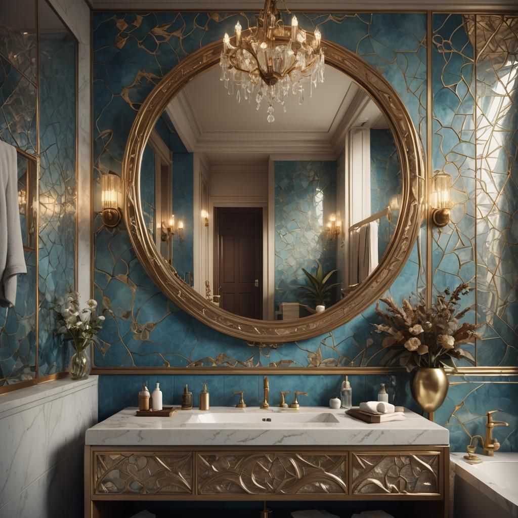 Luxurious Bathroom in a Fantasy Concept Art Style