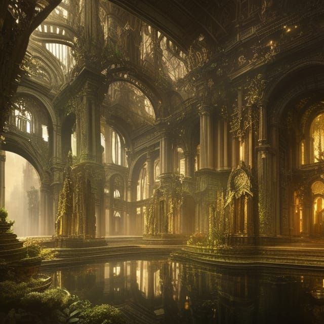 Utopian City with Floating Gardens: Digital Matte Painting