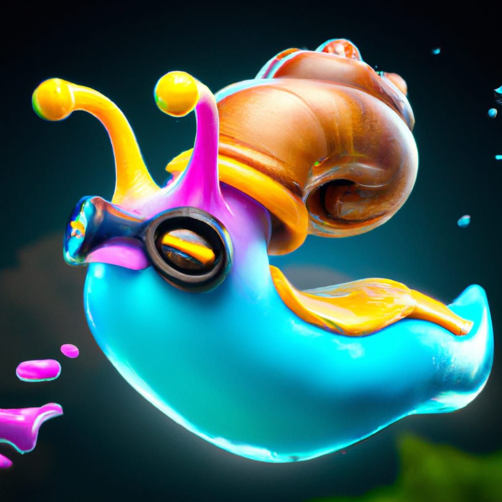 Cartoon VR Slug Esport Logo, Detailed Digital Art