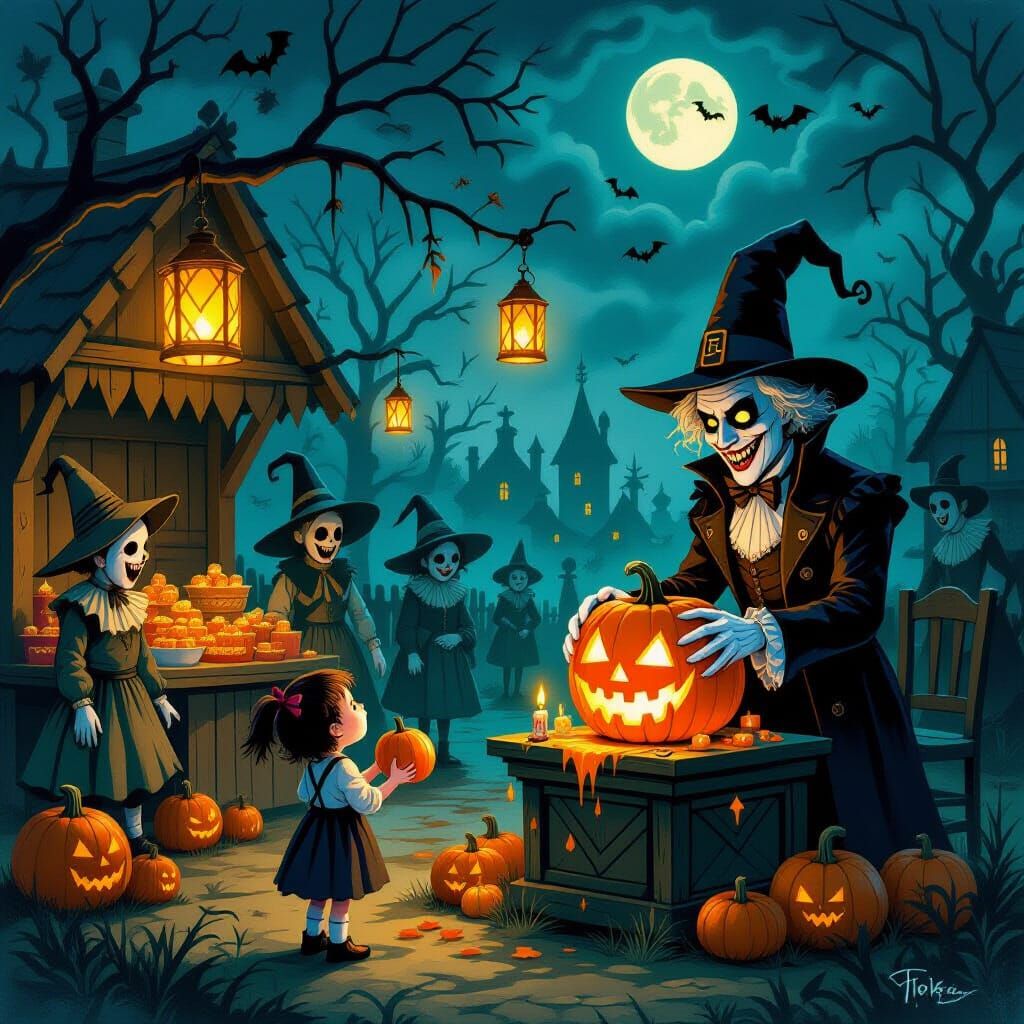 Nightmare Harvest Festival: Dark Fantasy Illustration