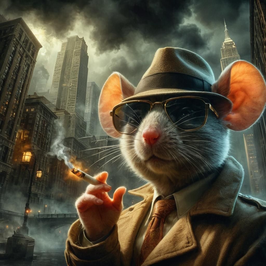 Mouse Film Noir Detective in 1920s Chicago