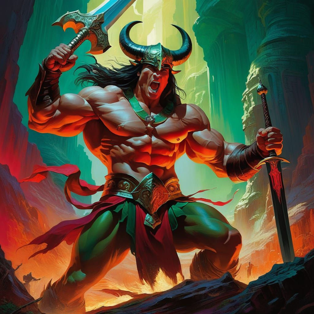 Conan in Vintage Fantasy Art