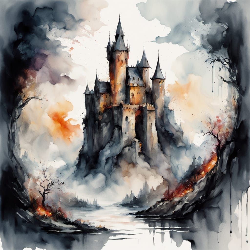 Medieval Castle on the Precipice of Twilight