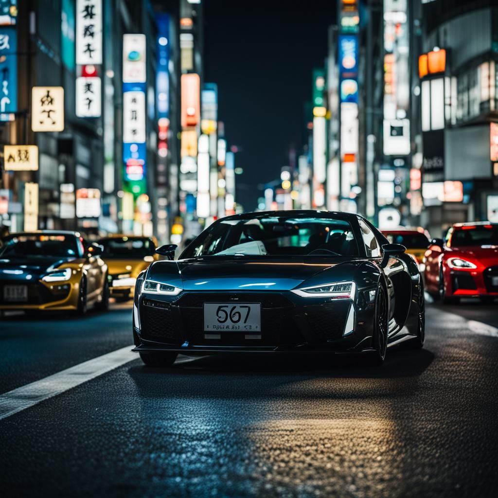 Tokyo Night Race: Dynamic Car Photography