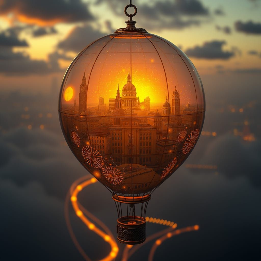 Golden City in Balloon: Fantasy Concept Art