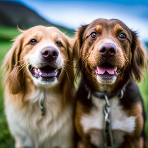 Two Happy Dogs Generated by AI