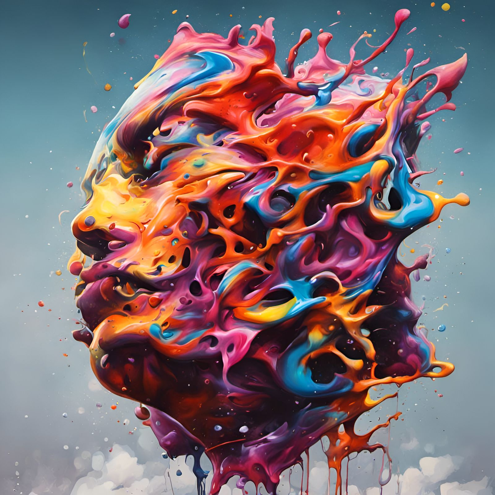 Colorful Polychromatic Graffiti Street Art