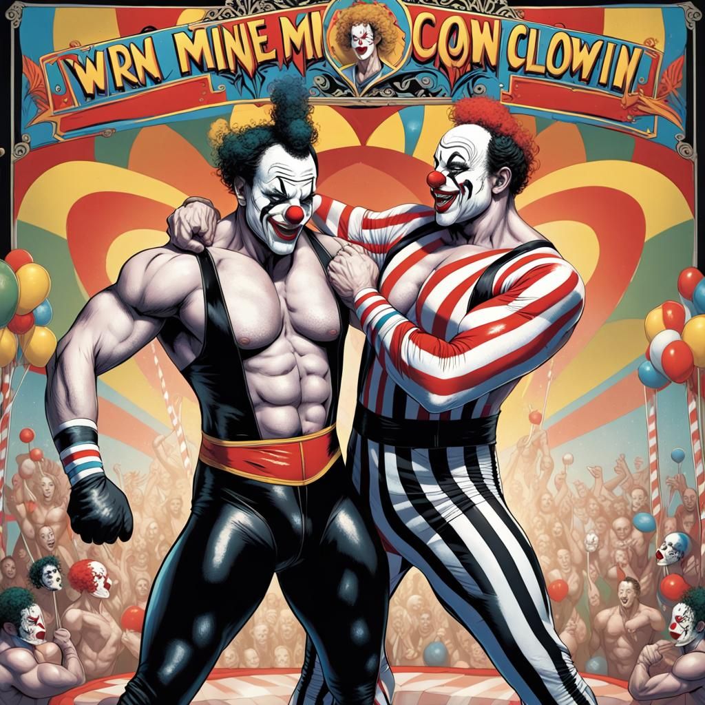 Clown vs Mime: Epic Wrestling Match Comic Cover