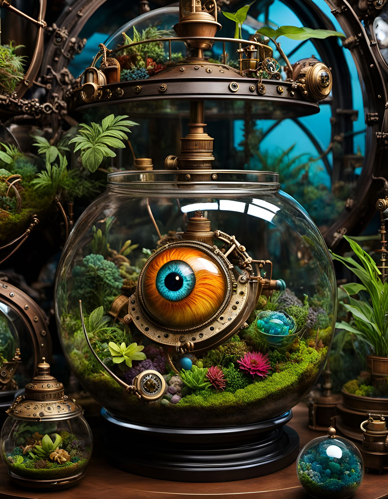 Steampunk Eye Terrarium in Gobbopunk Style