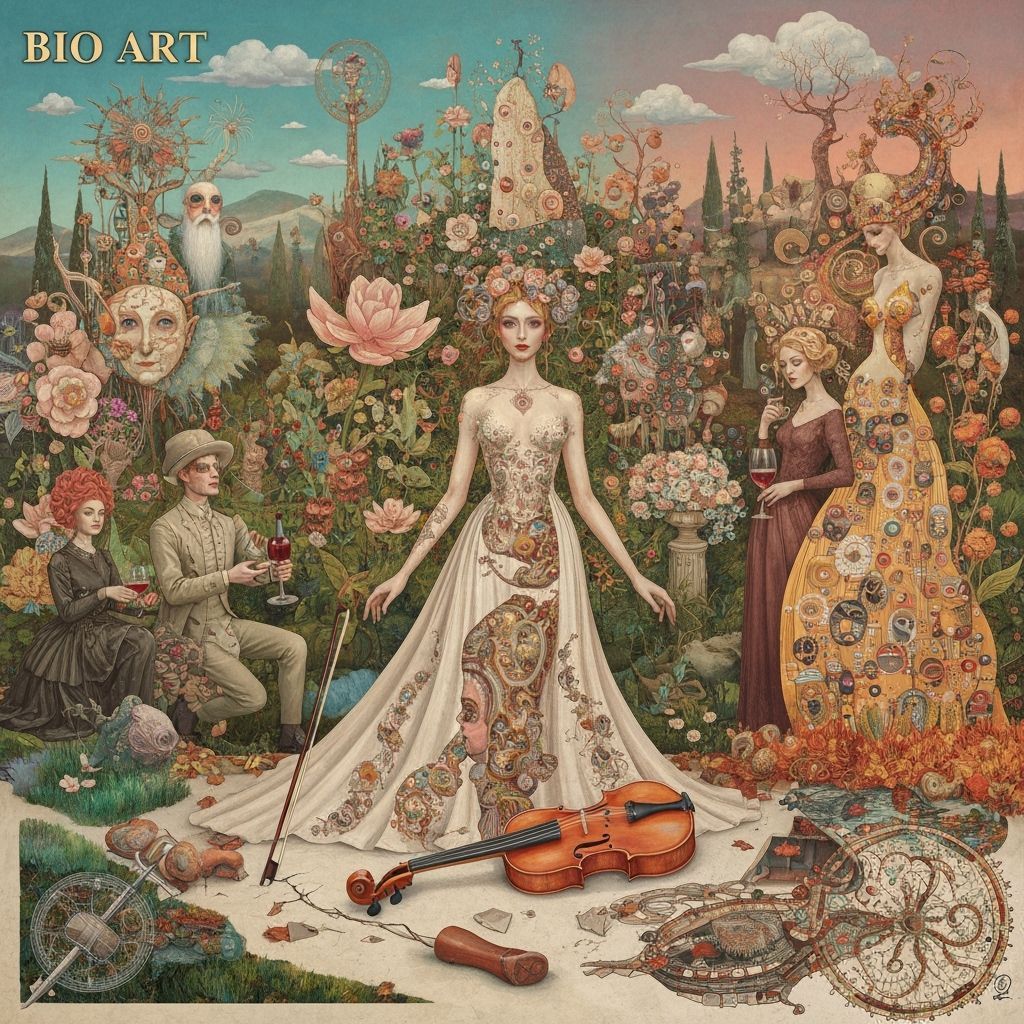 Surreal Digital Collage of Music and Nature in 8K