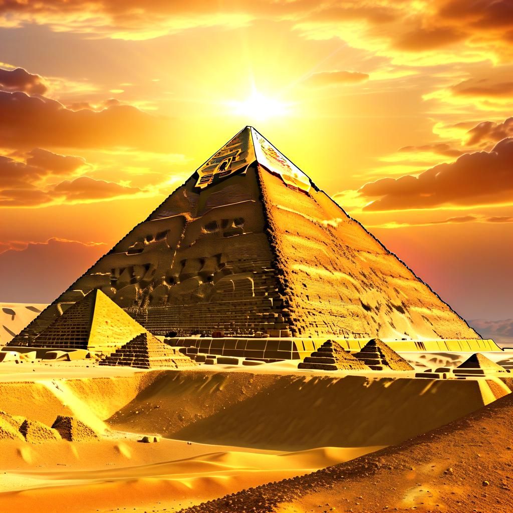 Great Pyramid Egypt in Holographic Golden Hour