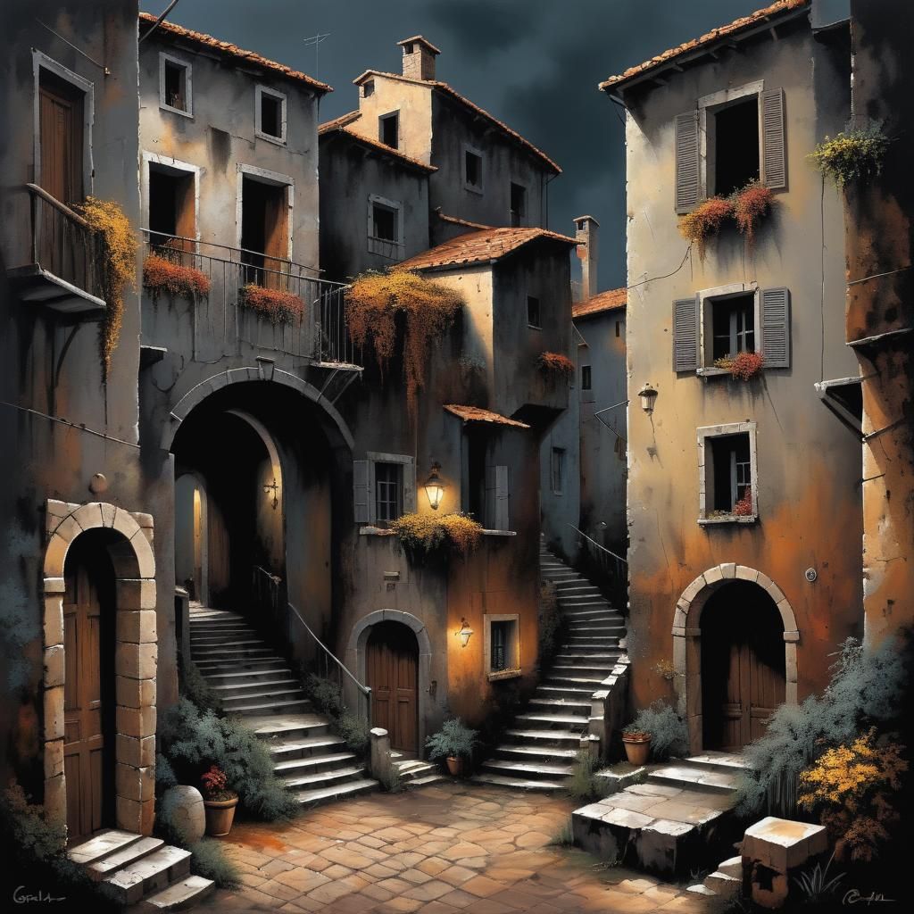 Grimdark Scene in Gothic Fantasy Style