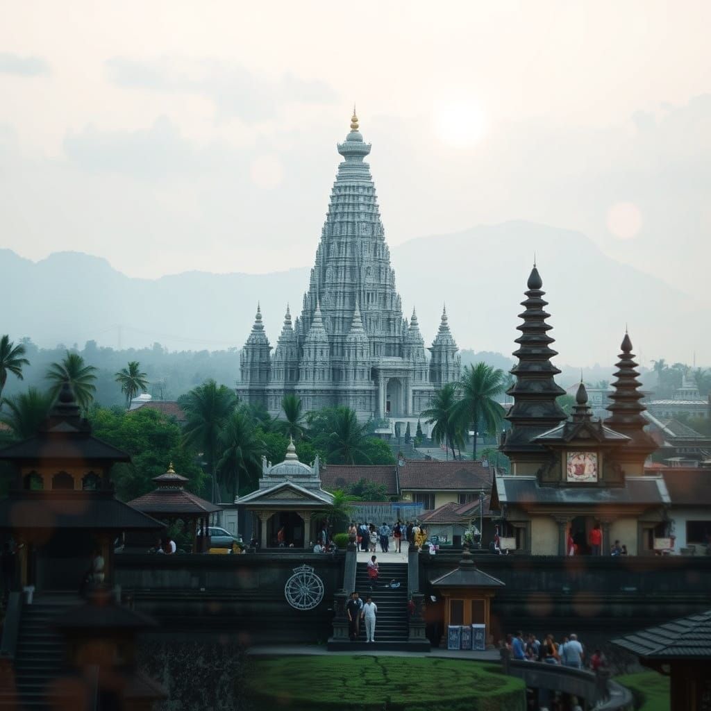 India in Vibrant Double Exposure