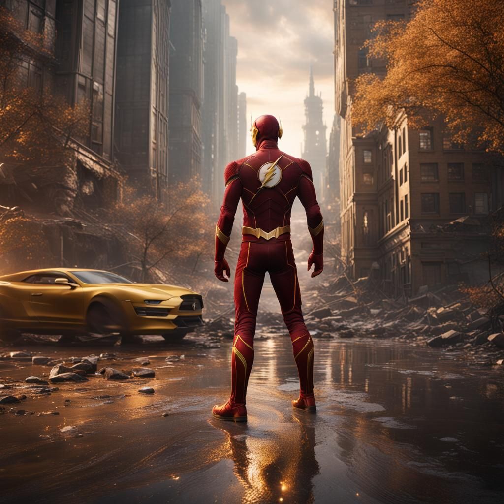 The Flash Saves Someone: Detailed Matte Painting