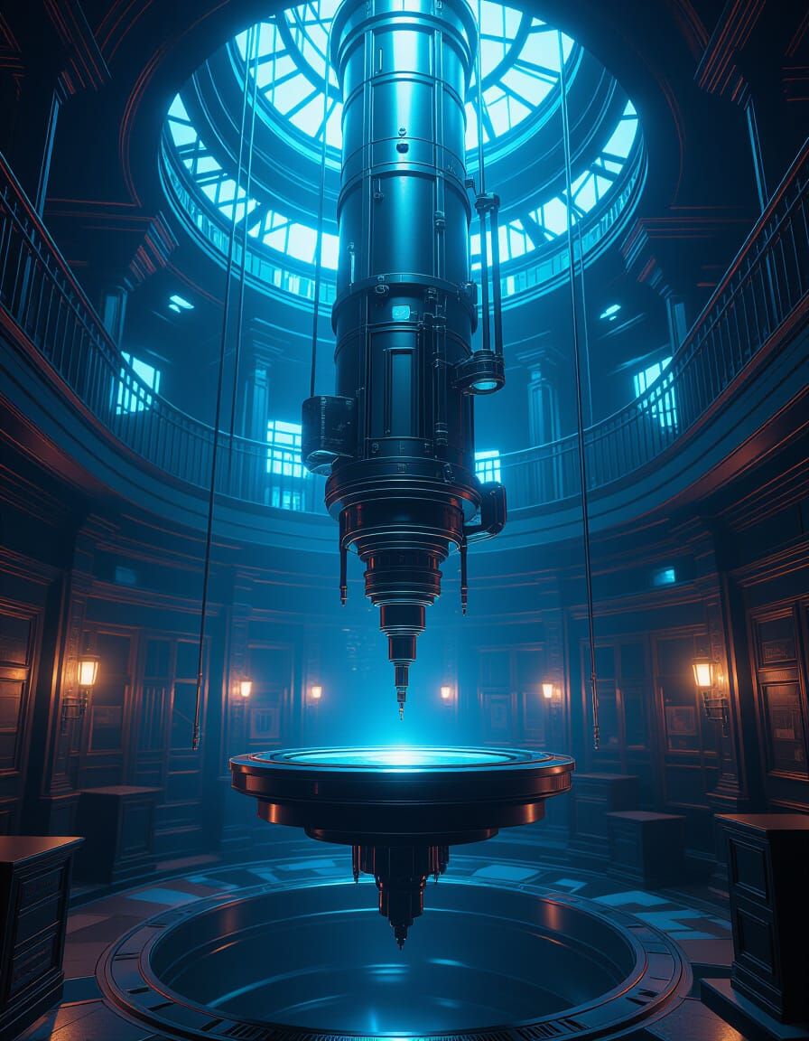 Fantastical Elevator-Sewing Machine Ascends in Detailed Matt...